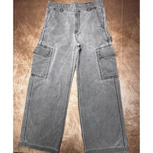 GAP Womens Grey Baggy Cargo Carpenter Jeans Pants Sz 8 Tall